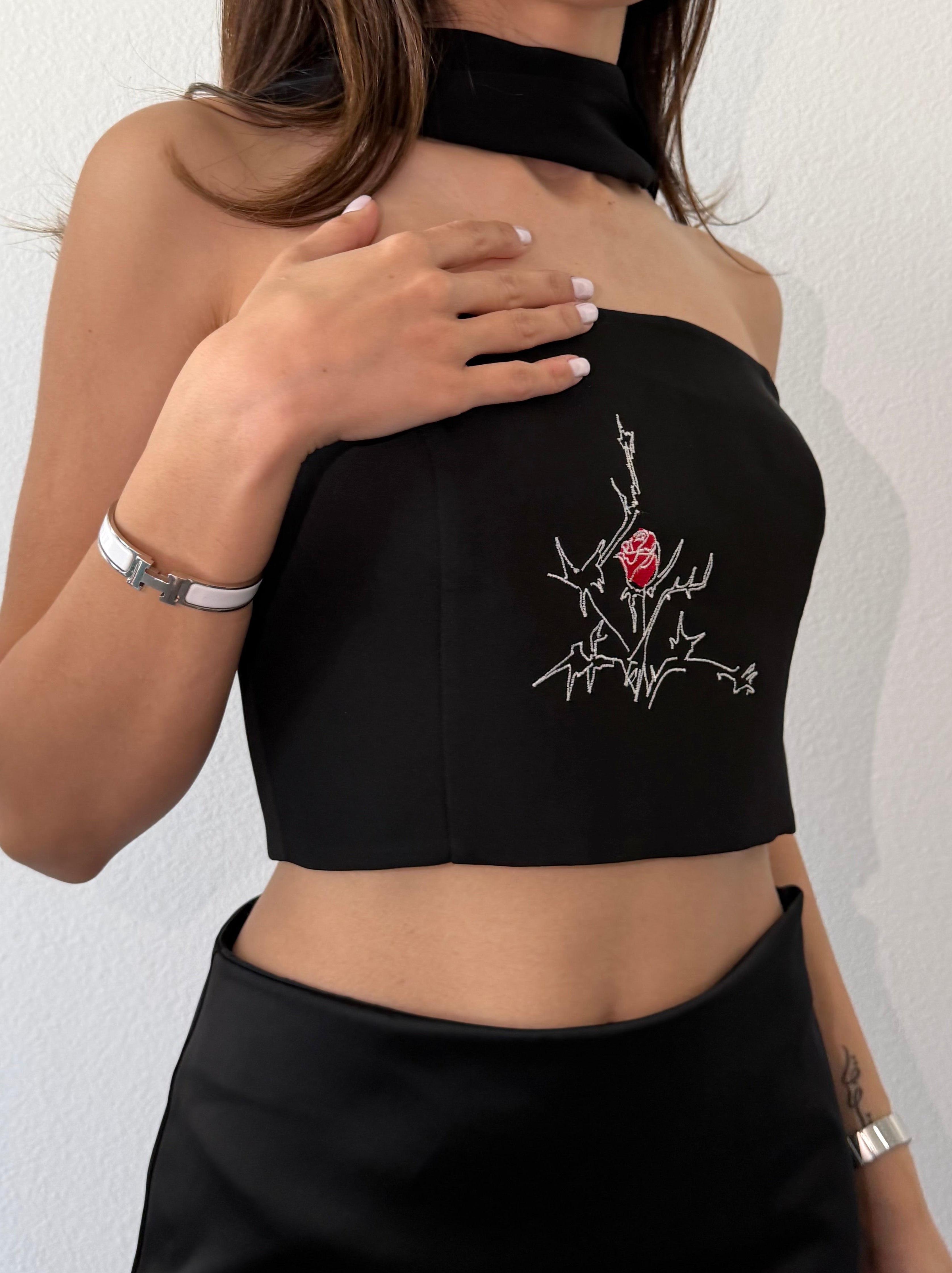 Gol Crop Top with Scarf