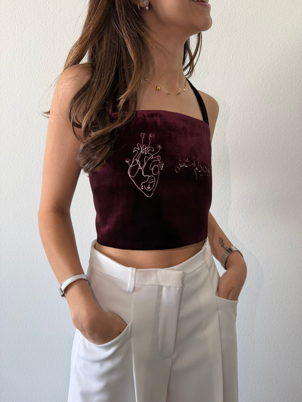 Del Velvet Crop Top