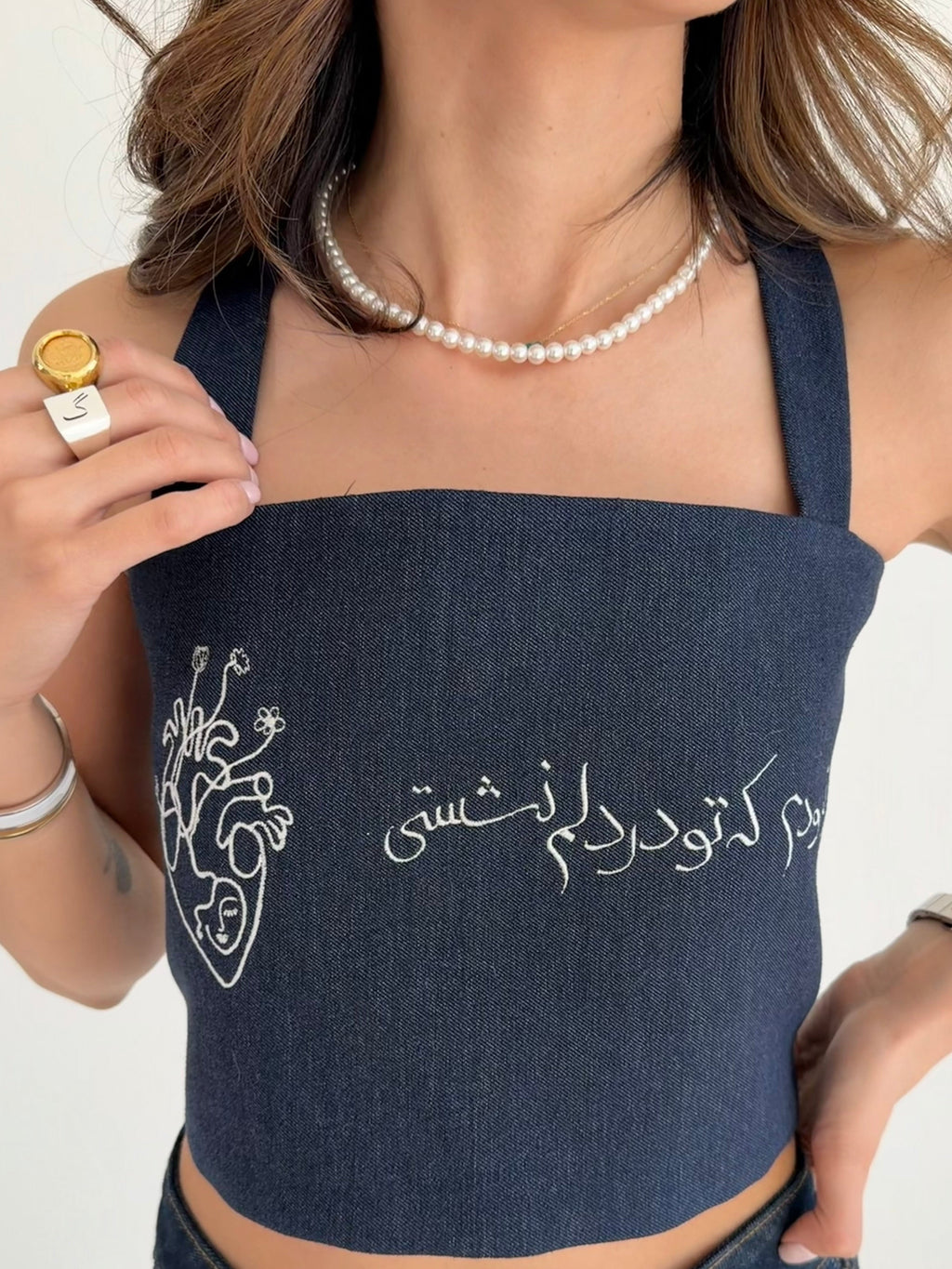 Del Denim Crop Top