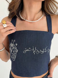 Del Denim Crop Top