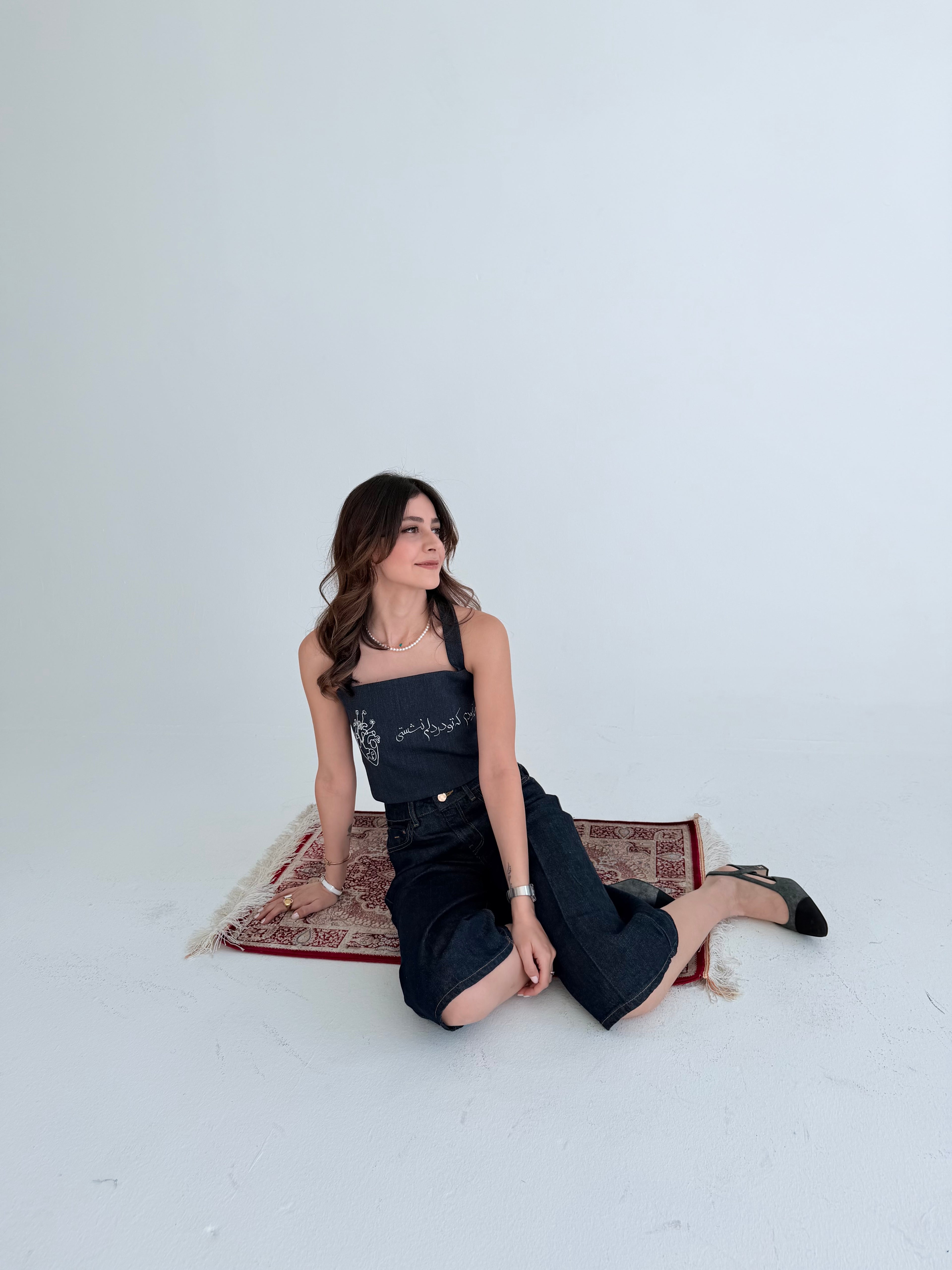Del Denim Crop Top